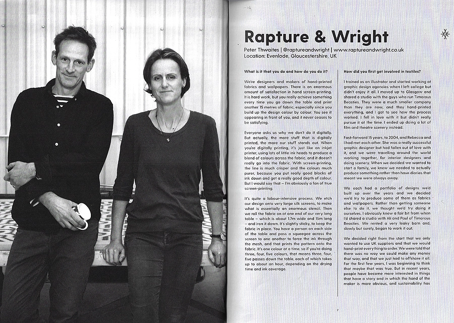 First page of article featuring photo of Peter and Rebecca