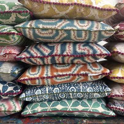 A pile of cushions