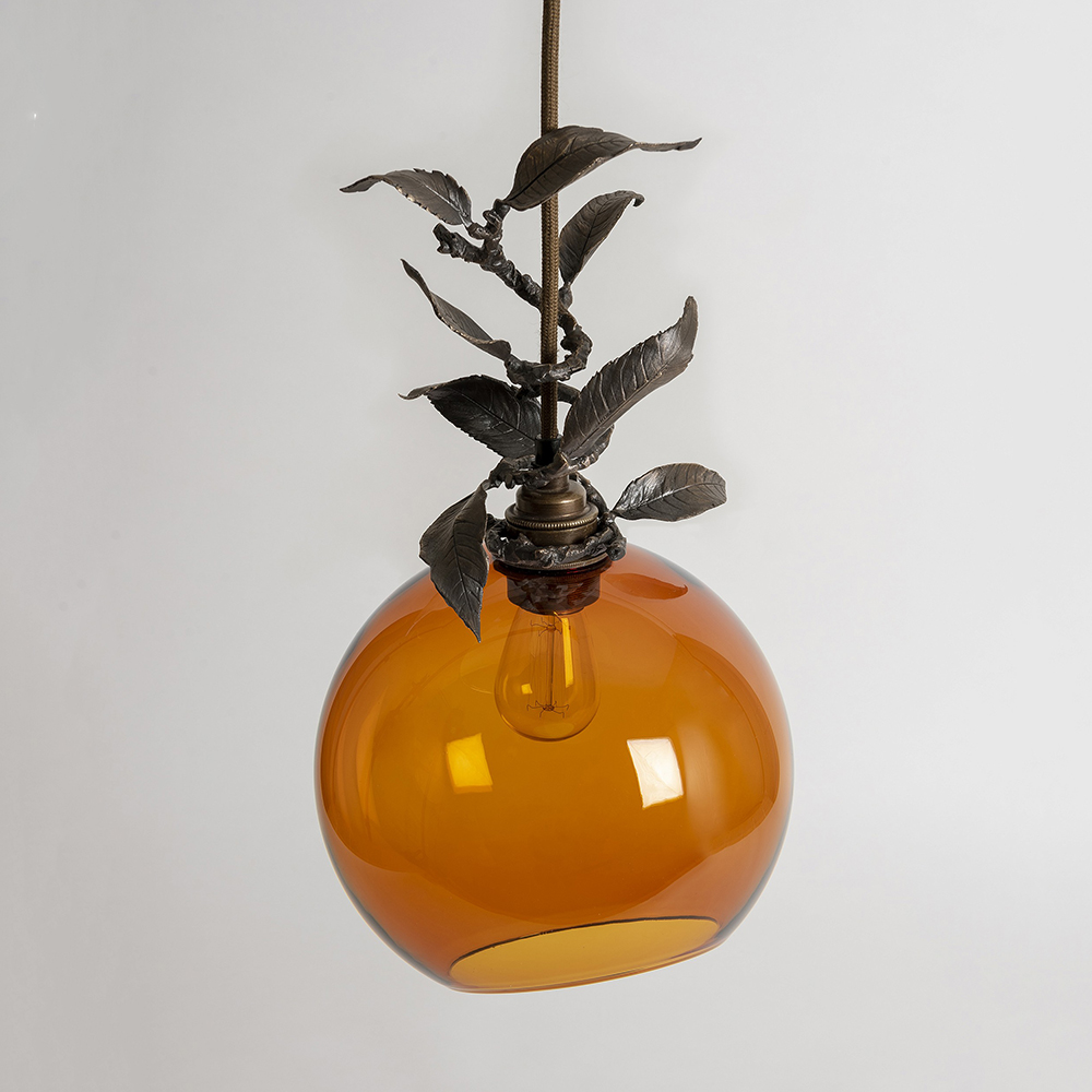 Globe Pendant Light with Leaf Garland